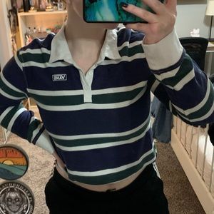 Vans Striped Collared Shirt Cropped